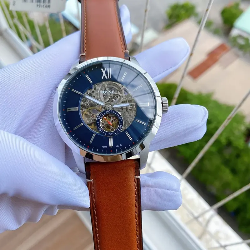 Fossil Townsman Automatic Skeleton Blue Dial Men's Watch- ME3154